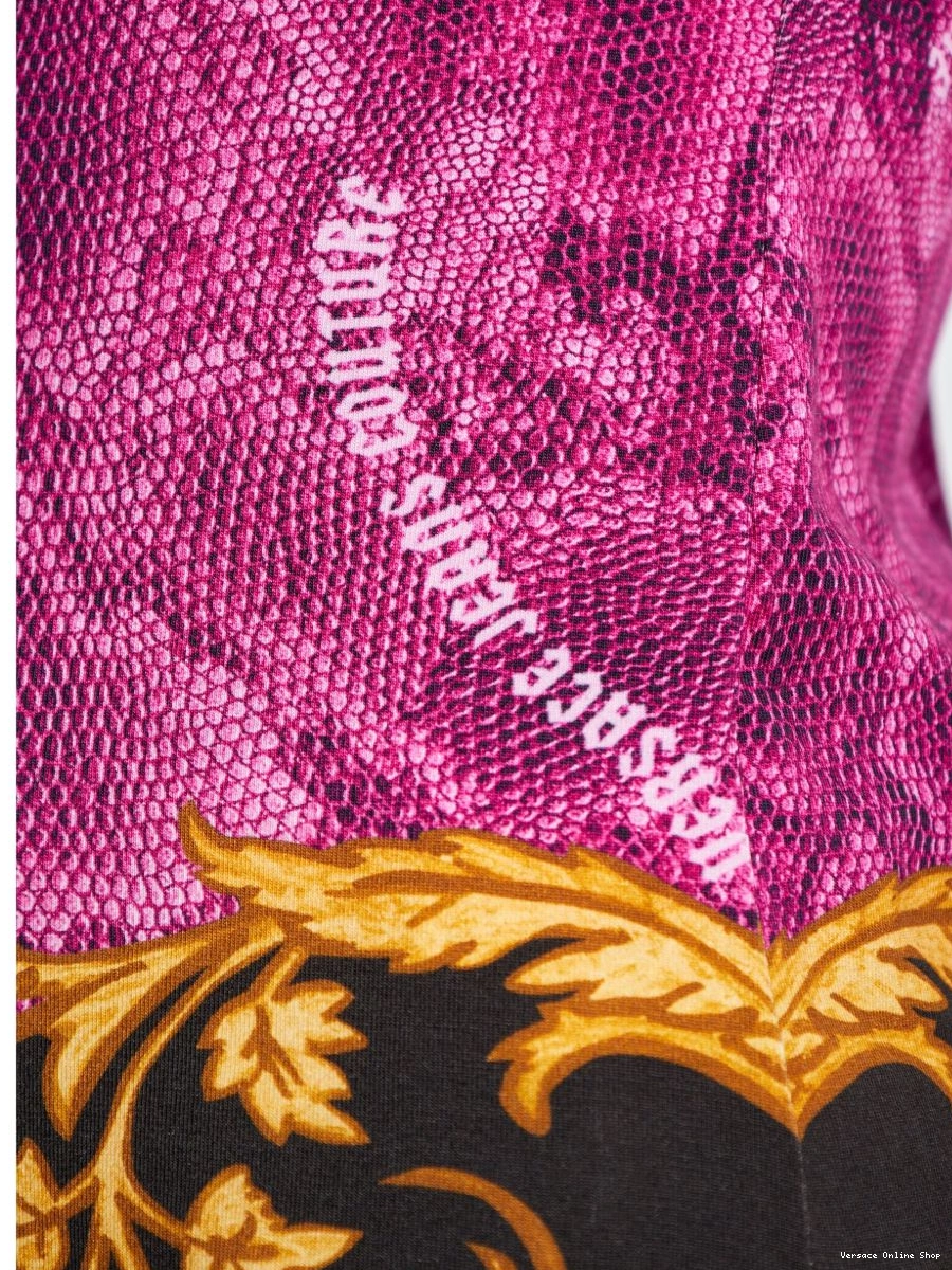 Cheap Jeans Versace T-shirt Couture snakeskin-print Women 0731